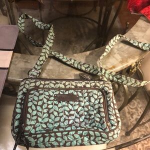 Vera Bradley Green and Brown Crossbody Bag
